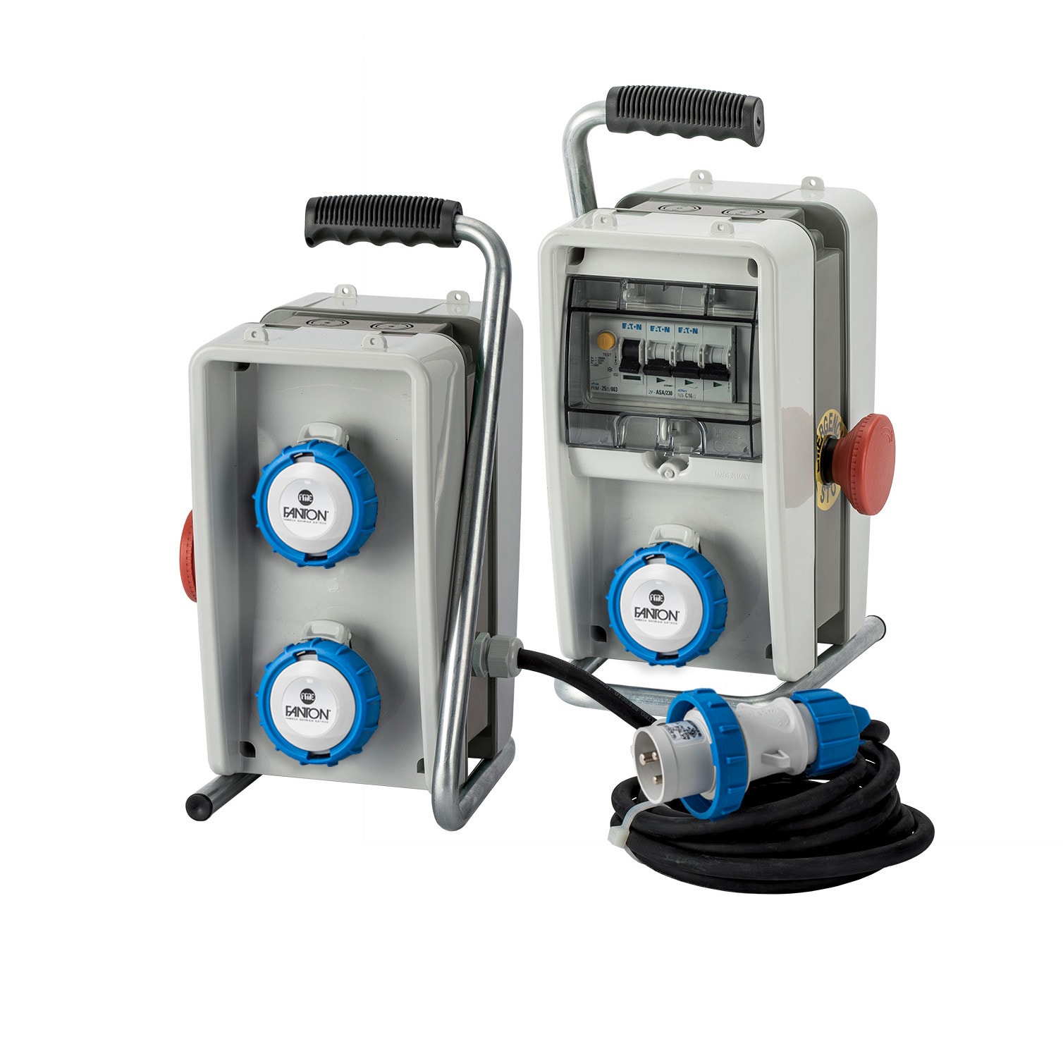 FANTON - Quadro EOLO ASC IP65 - 3 prese CEE, 2 protezioni, con cavo 4m e emergenza e supporto, 3kW