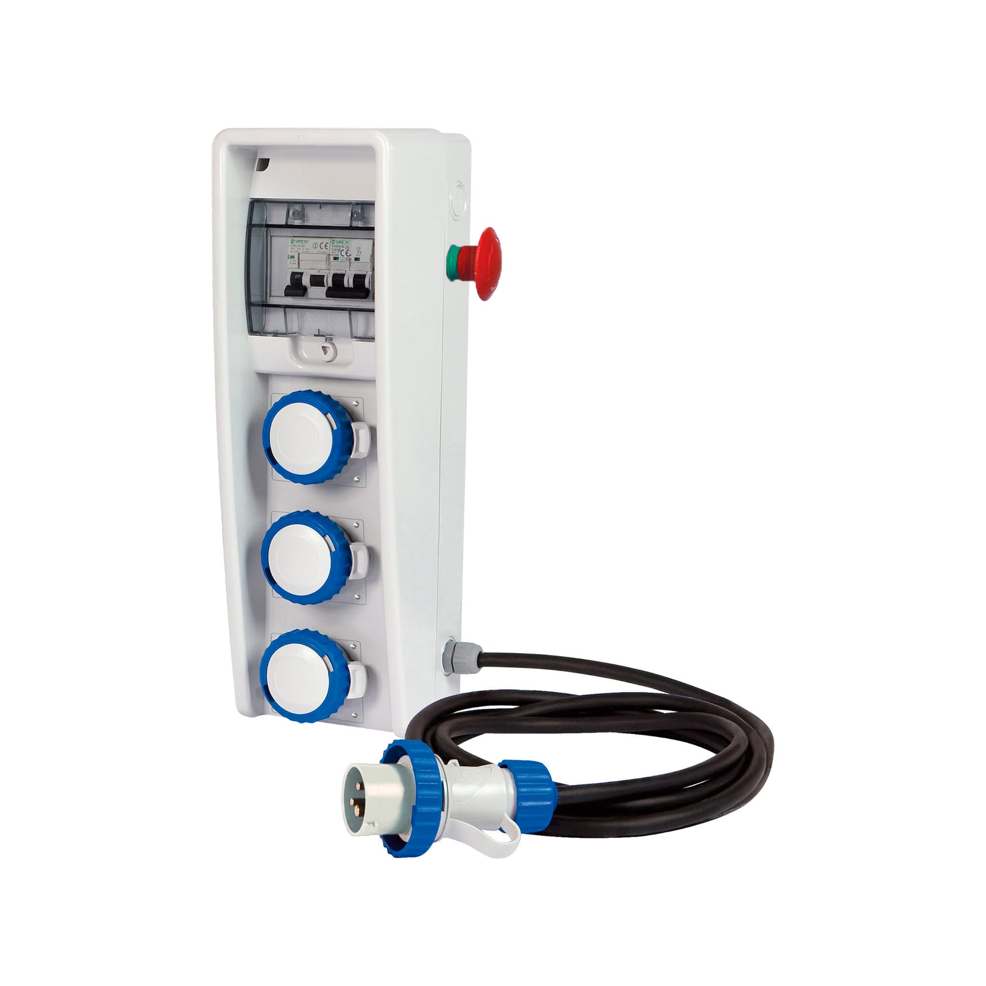 FANTON - Quadro ULISSE 150 ASC IP65 - 3 prese CEE, 2 protezioni, con cavo 2m e emergenza, 3kW