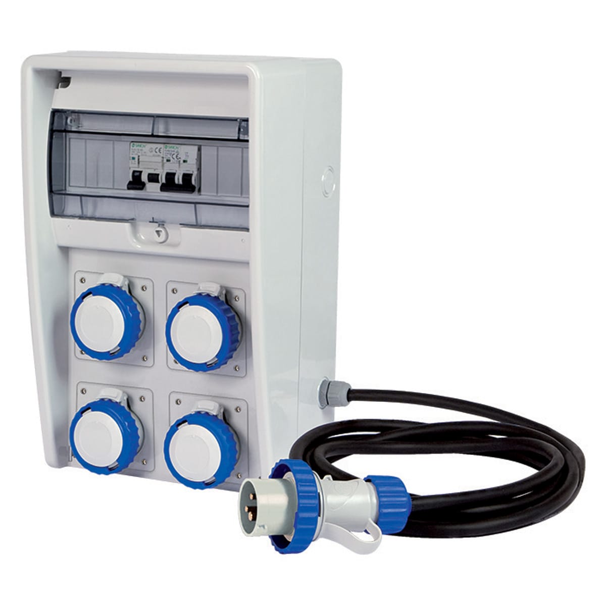 FANTON - Quadro ULISSE 250 ASC IP65 - 4 prese CEE, 2 protezioni, con cavo 2m, 3kW