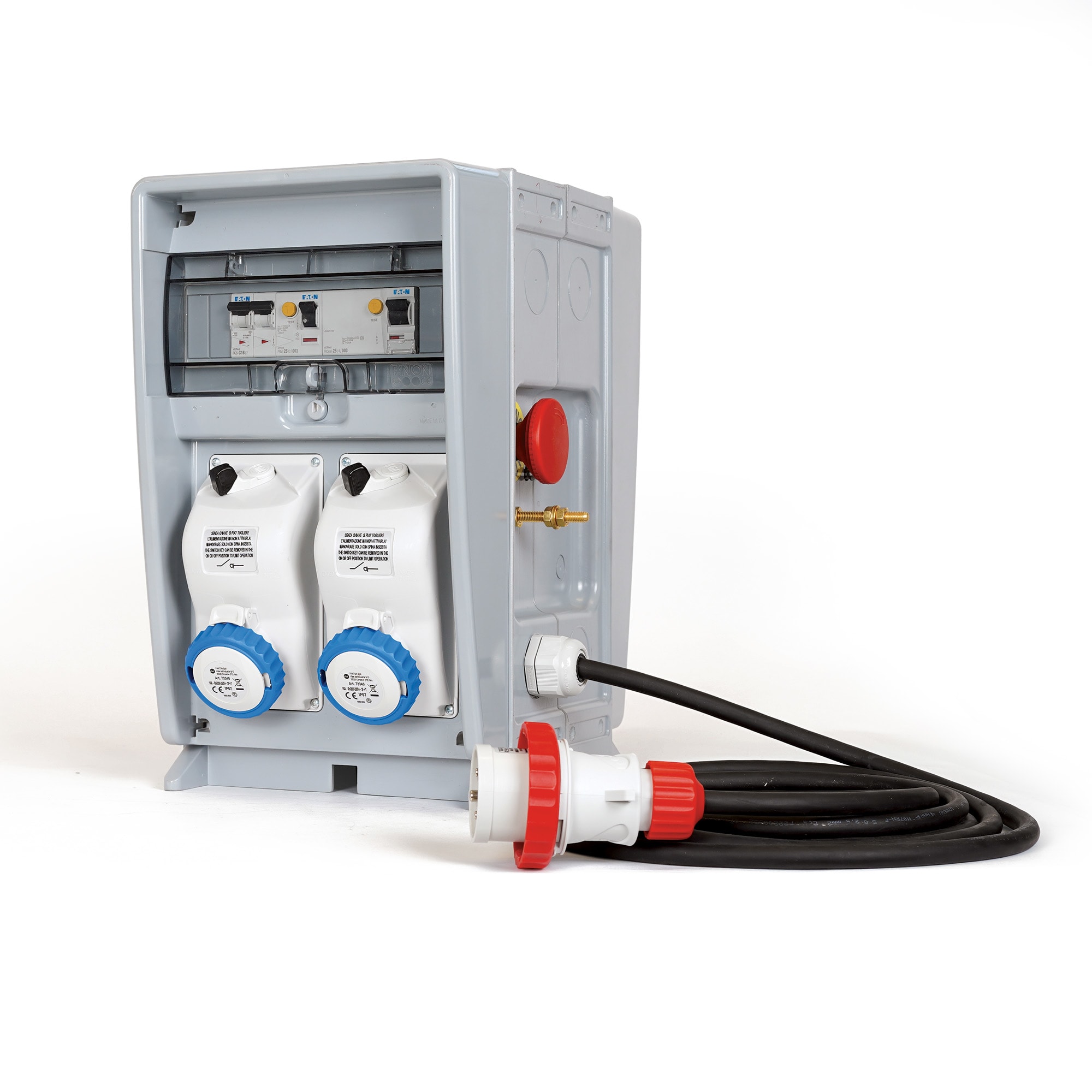 FANTON - Quadro ULISSE PRO 250 BIFACCIALE ASC IP65 - 4 prese CEE, 2 protezioni, con morsettiera e emergenza, 9kW