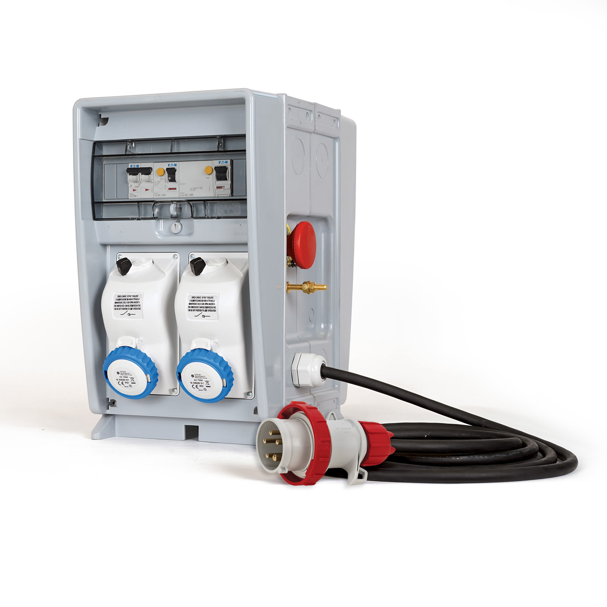 FANTON - Quadro ULISSE PRO 250 BIFACCIALE ASC IP65 - 4 prese CEE, 5 protezioni, con cavo e emergenza, 18kW