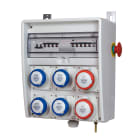 FANTON - Quadro ULISSE 350 IP44 - 6 prese, 4 protezioni, con morsettiera, emergenza e staffe, 18kW