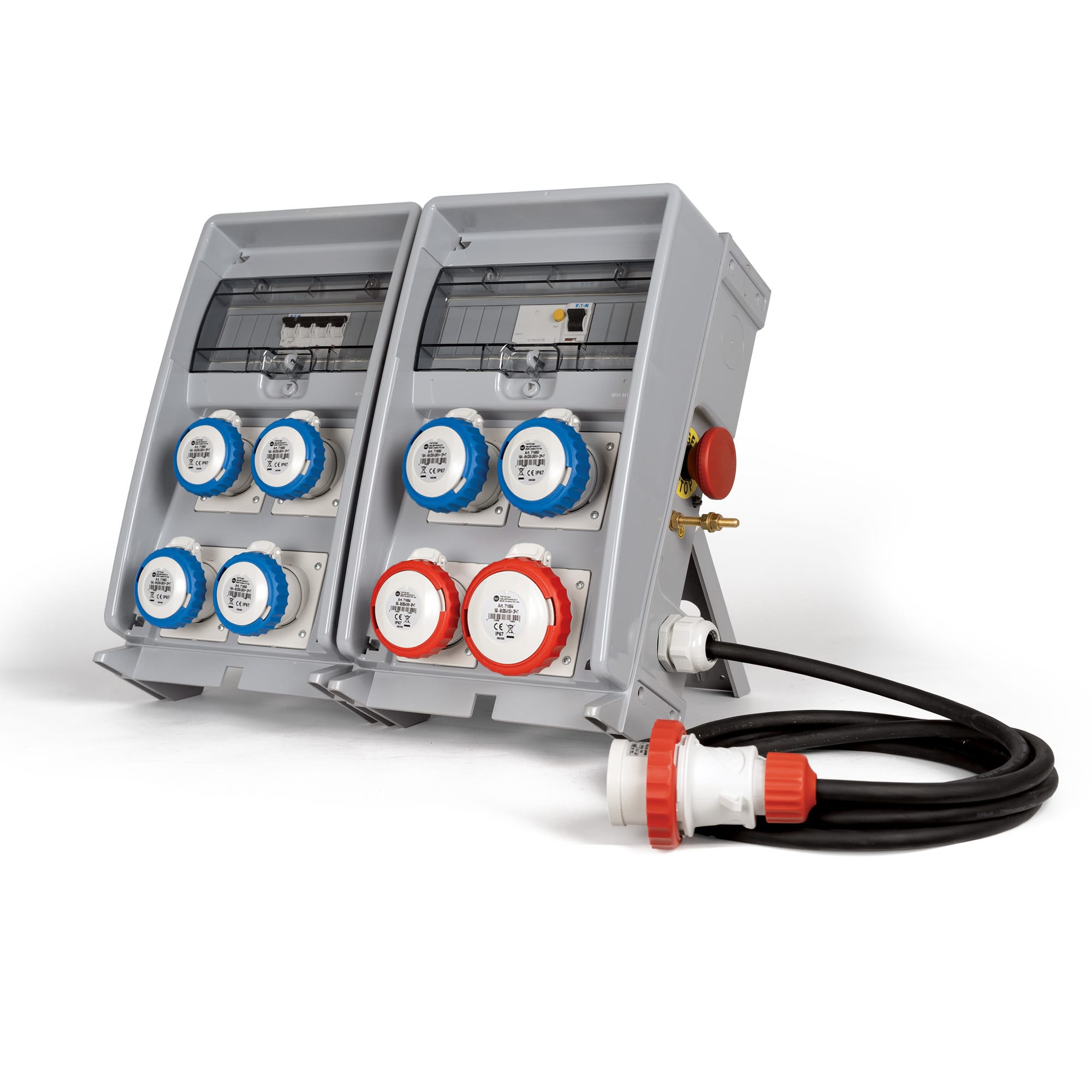 FANTON - Quadro ULISSE 500 ASC IP65 - 8 prese CEE, 4 protezioni, con cavo e emergenza, 18kW