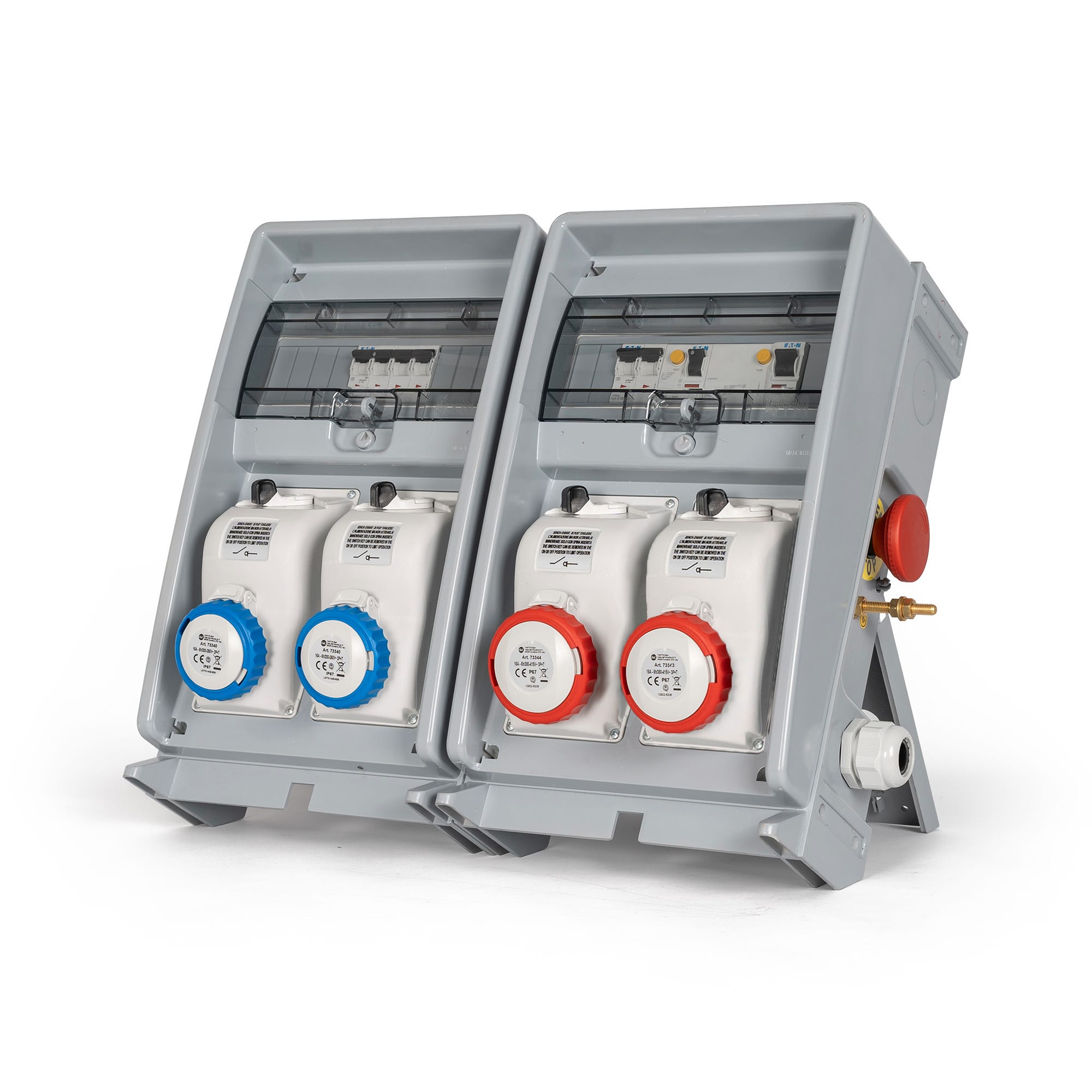 FANTON - Quadro ULISSE 500 ASC IP65 - 4 prese CEE, 4 protezioni, con morsettiera e emergenza, 18kW