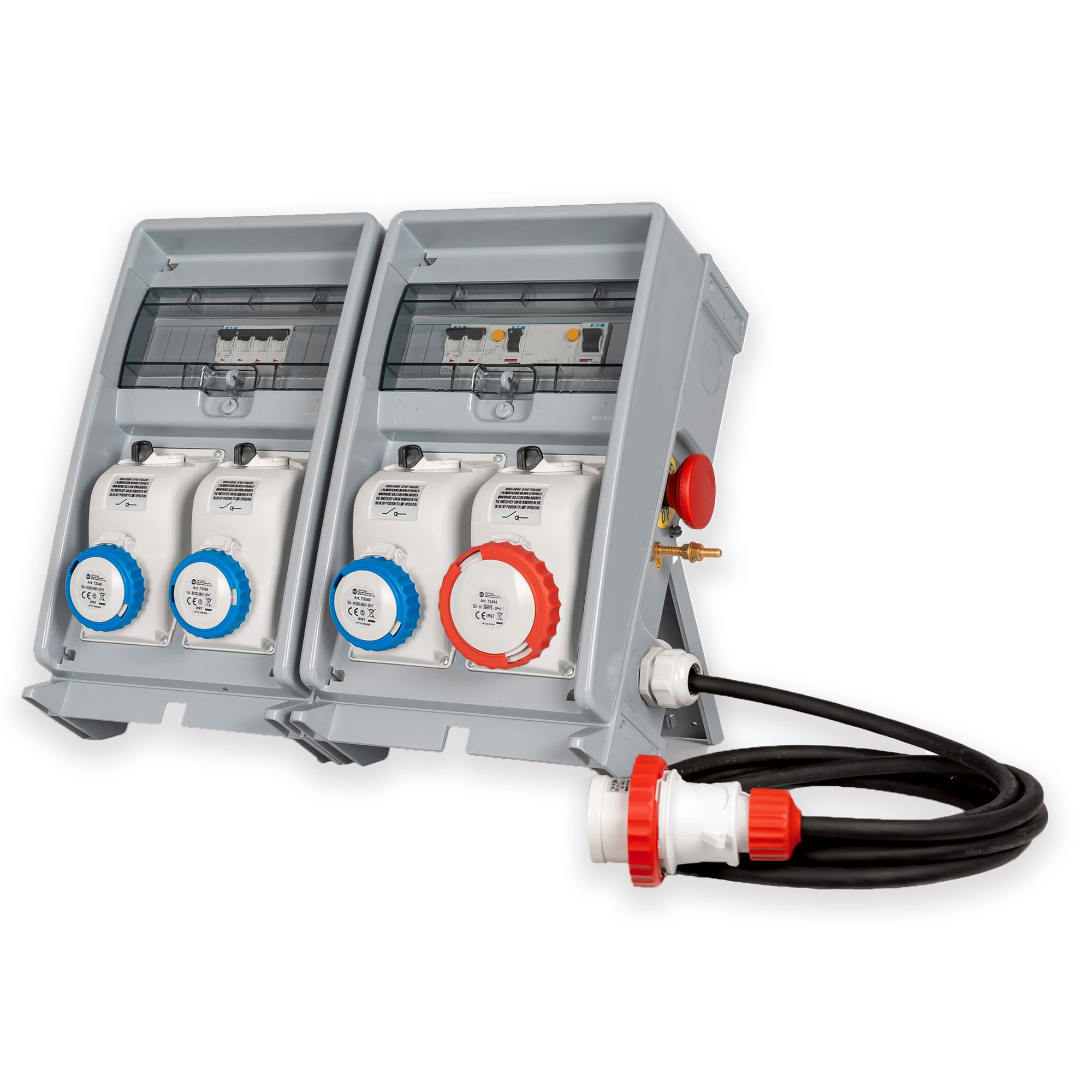 FANTON - Quadro ULISSE 500 ASC IP65 - 4 prese CEE, 5 protezioni, con cavo e emergenza, 18kW