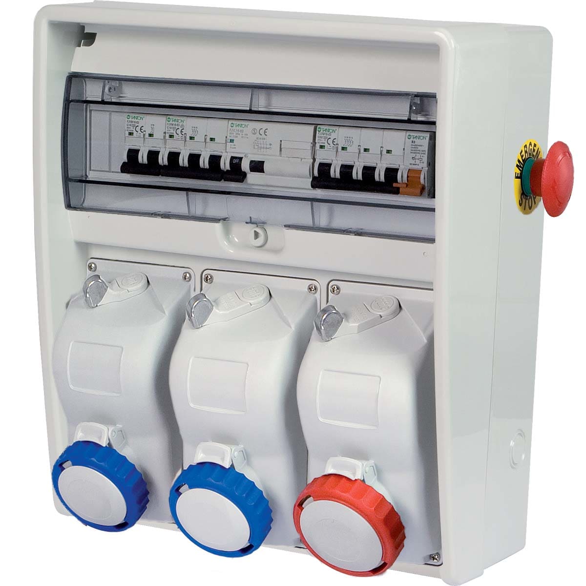 FANTON - Quadro ULISSE 350 ASC IP65 - 3 prese CEE, 5 protezioni, con morsettiera, 18kW
