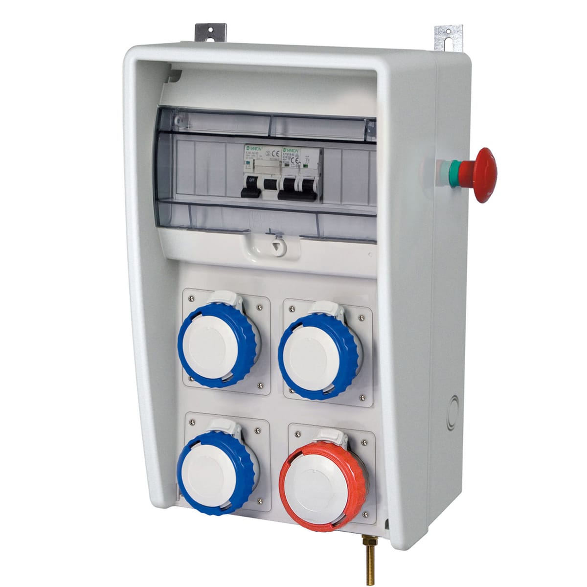 FANTON - Quadro ULISSE 350 ASC IP65 - 4 prese CEE, 3 protezioni, con morsettiera e staffe, 18kW