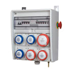 FANTON - Quadro ULISSE 350 ASC IP65 - 6 prese CEE, 4 protezioni, con morsettiera, emergenza e staffe, 18kW
