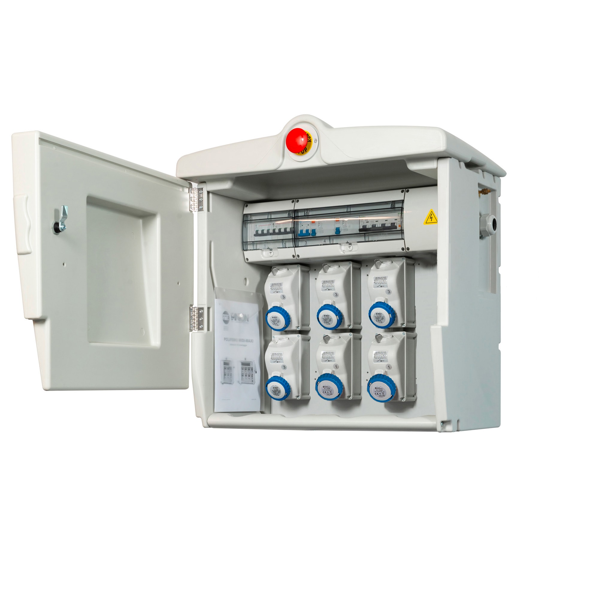 FANTON - Quadro POLIFEMO MIDI ASC IP55 IP55 - 6 prese, 8 protezioni, con morsettiera e emergenza, 18kW