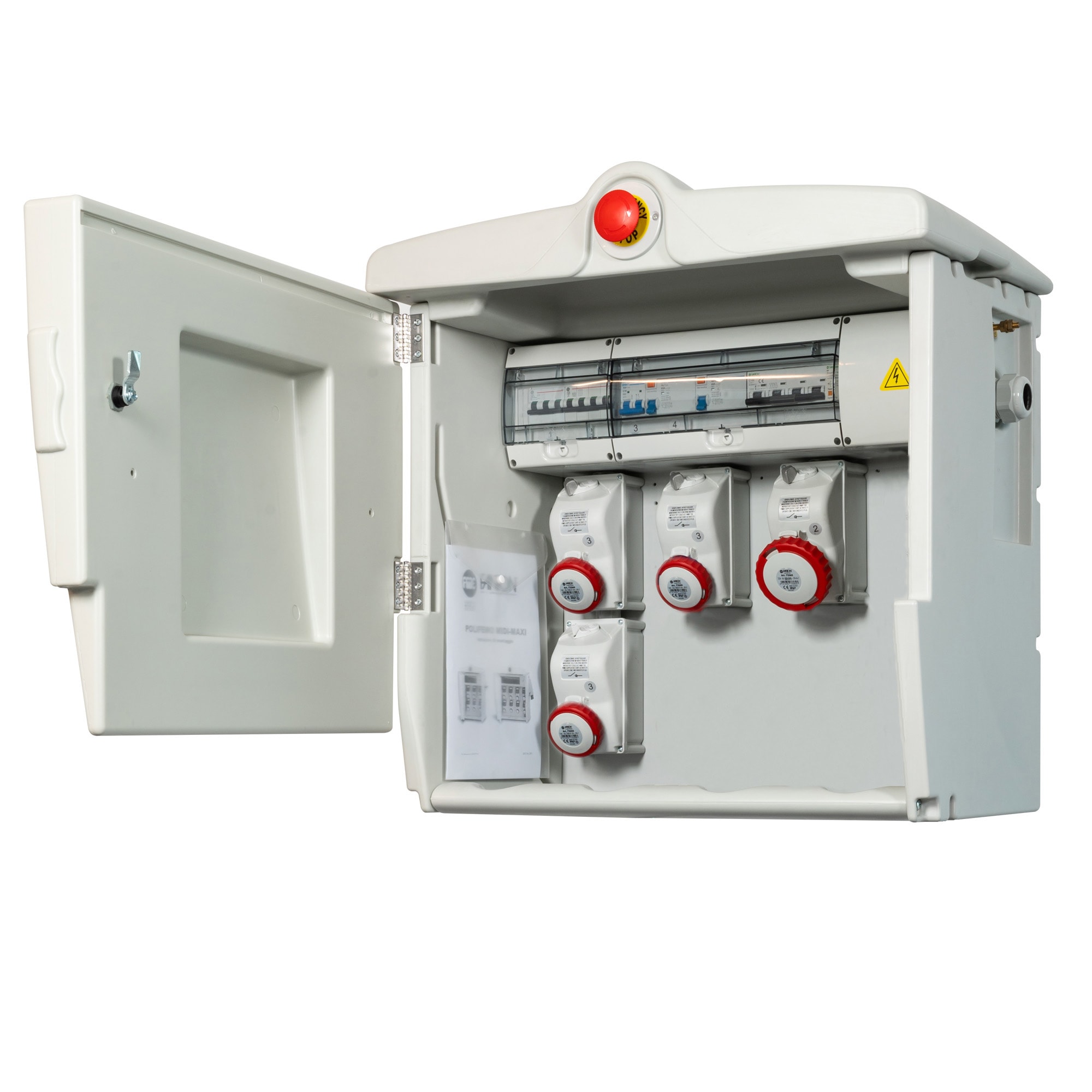 FANTON - Quadro POLIFEMO MAXI ASC IP55 - 4 prese, 6 protezioni, con morsettiera, emergenza, 35kW