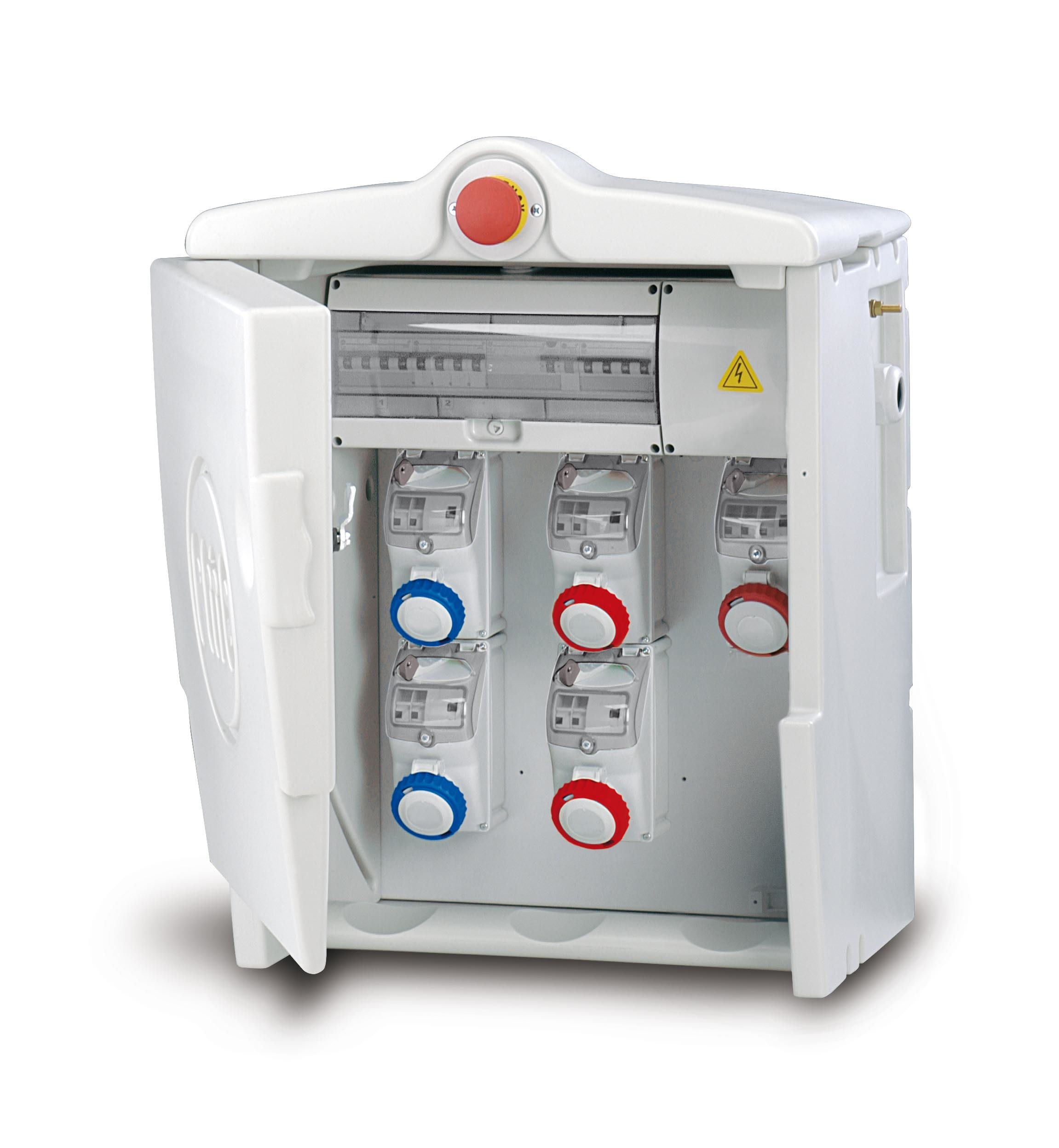 FANTON - Quadro POLIFEMO MIDI ASC IP55 IP55 - 5 prese, 2 protezioni, con morsettiera, emergenza, 35kW