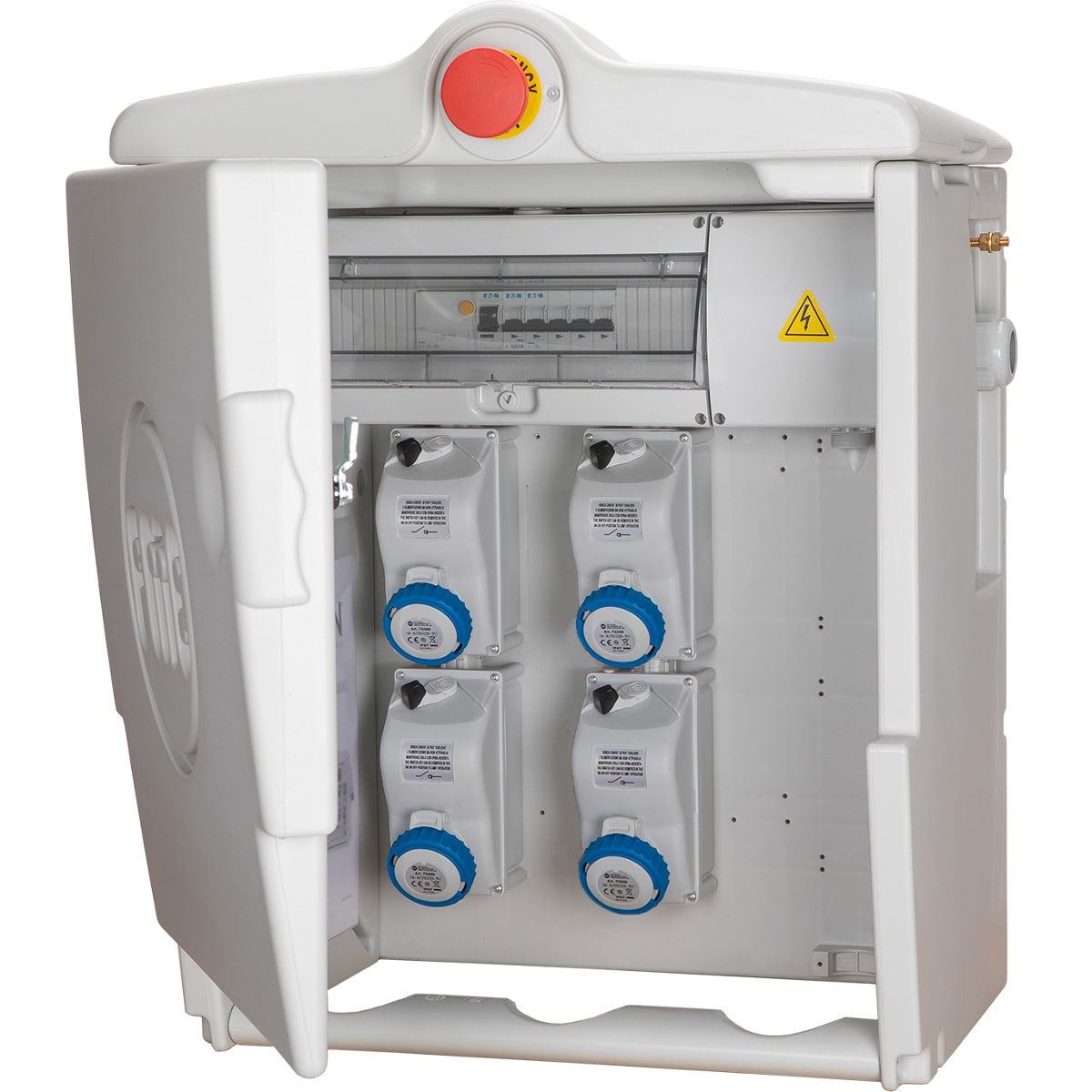 FANTON - Quadro POLIFEMO MIDI ASC IP55 IP55 - 4 prese, 2 protezioni, con morsettiera, emergenza, 9kW