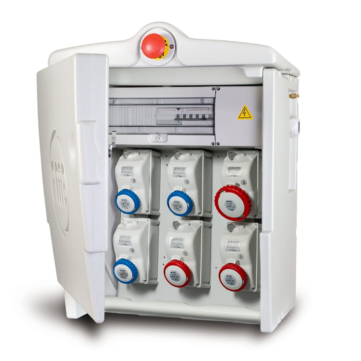 FANTON - Quadro POLIFEMO MIDI ASC IP55 - 6 prese, 4 protezioni, con morsettiera, emergenza, 18kW