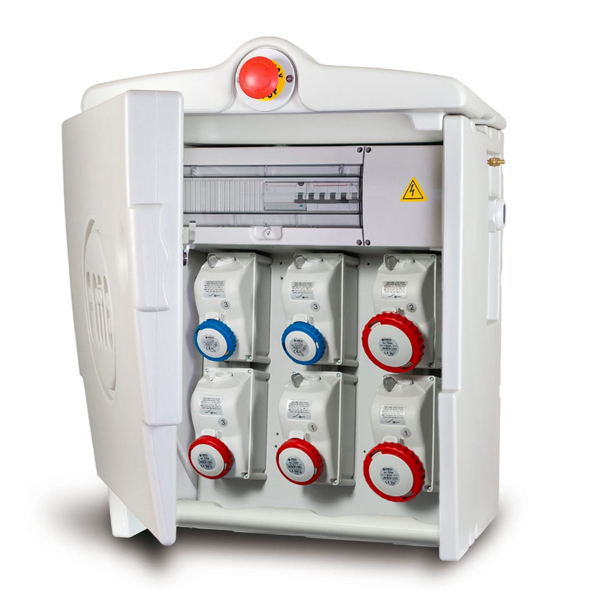 FANTON - Quadro POLIFEMO MIDI ASC IP55 - 6 prese, 4 protezioni, con morsettiera, emergenza, 35kW