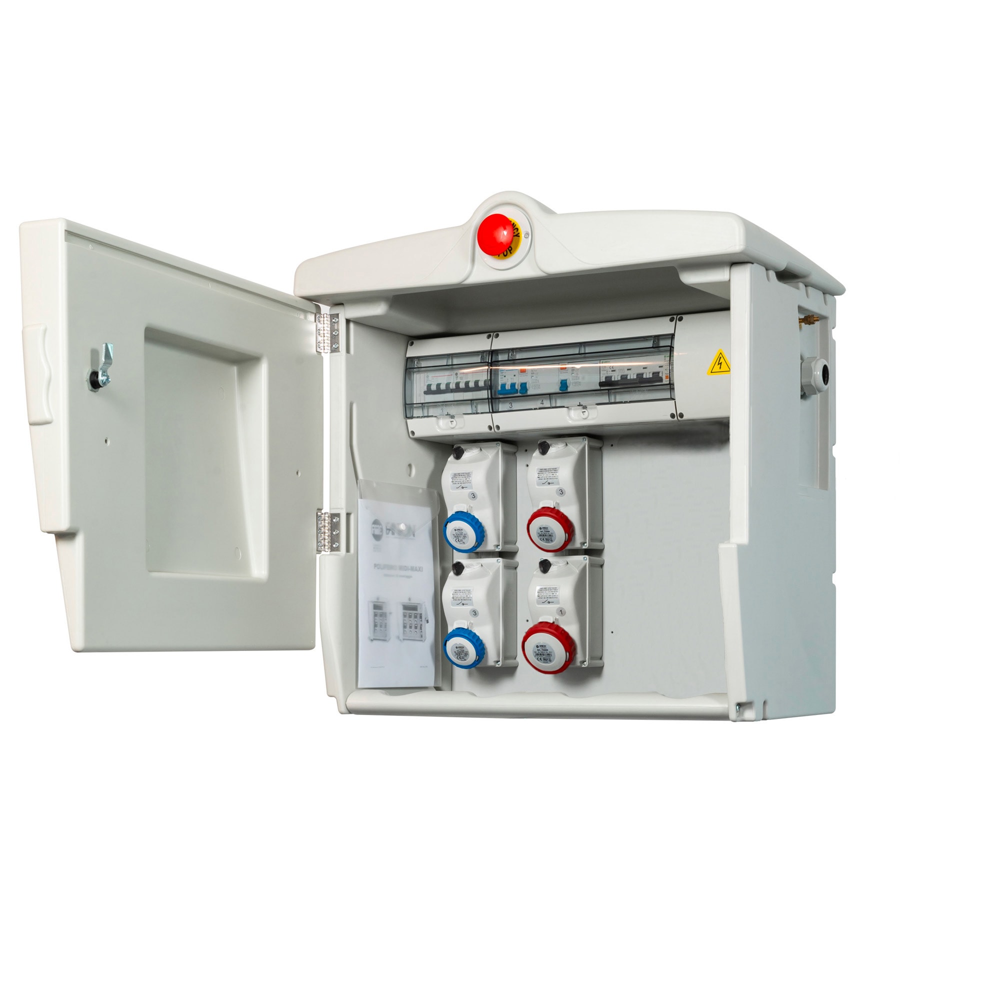 FANTON - Quadro POLIFEMO MIDI ASC IP55 - 4 prese, 4 protezioni, con morsettiera, emergenza, 18kW
