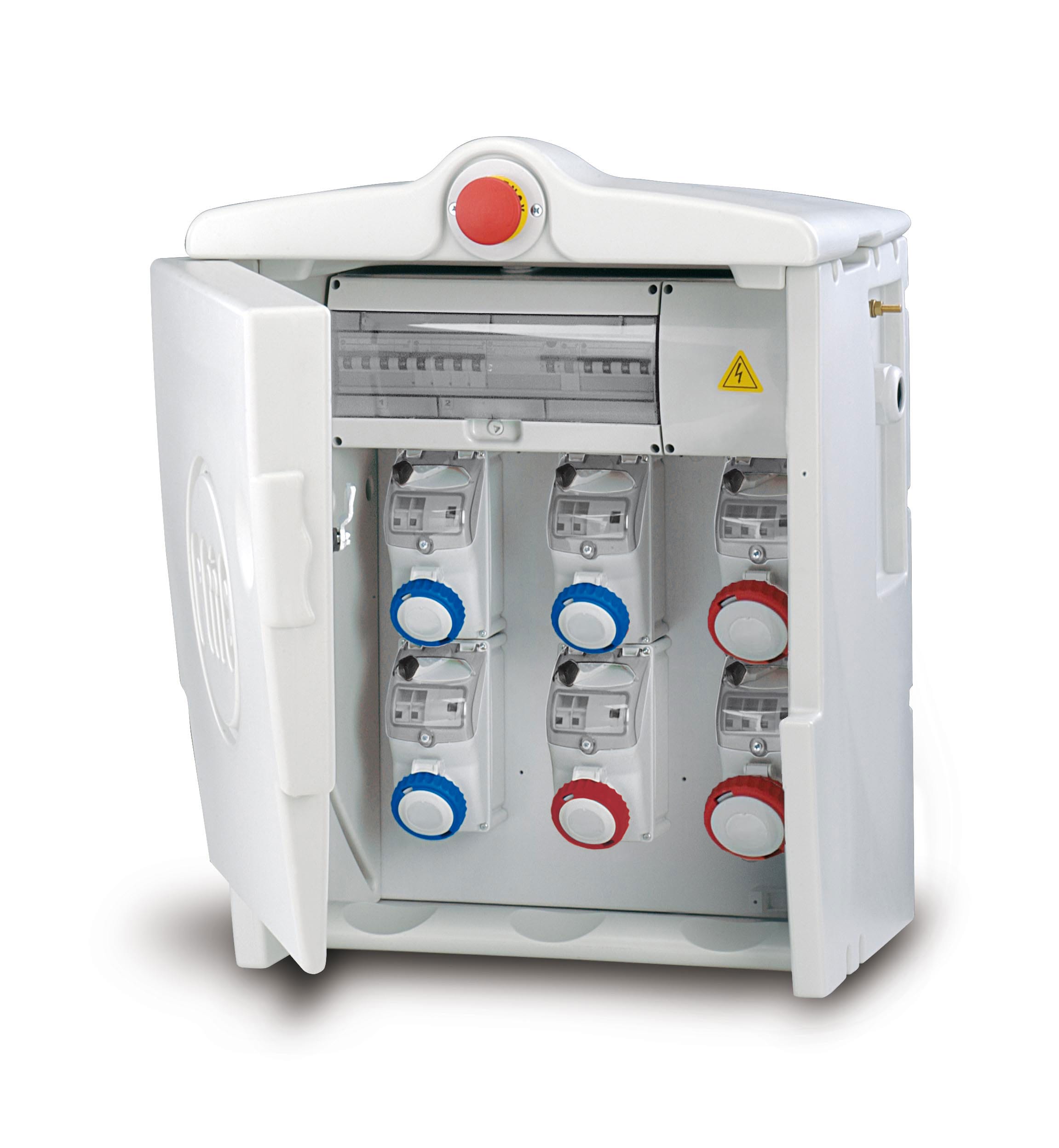 FANTON - Quadro POLIFEMO MIDI ASC IP55 - 6 prese, 2 protezioni, con morsettiera, emergenza, 35kW