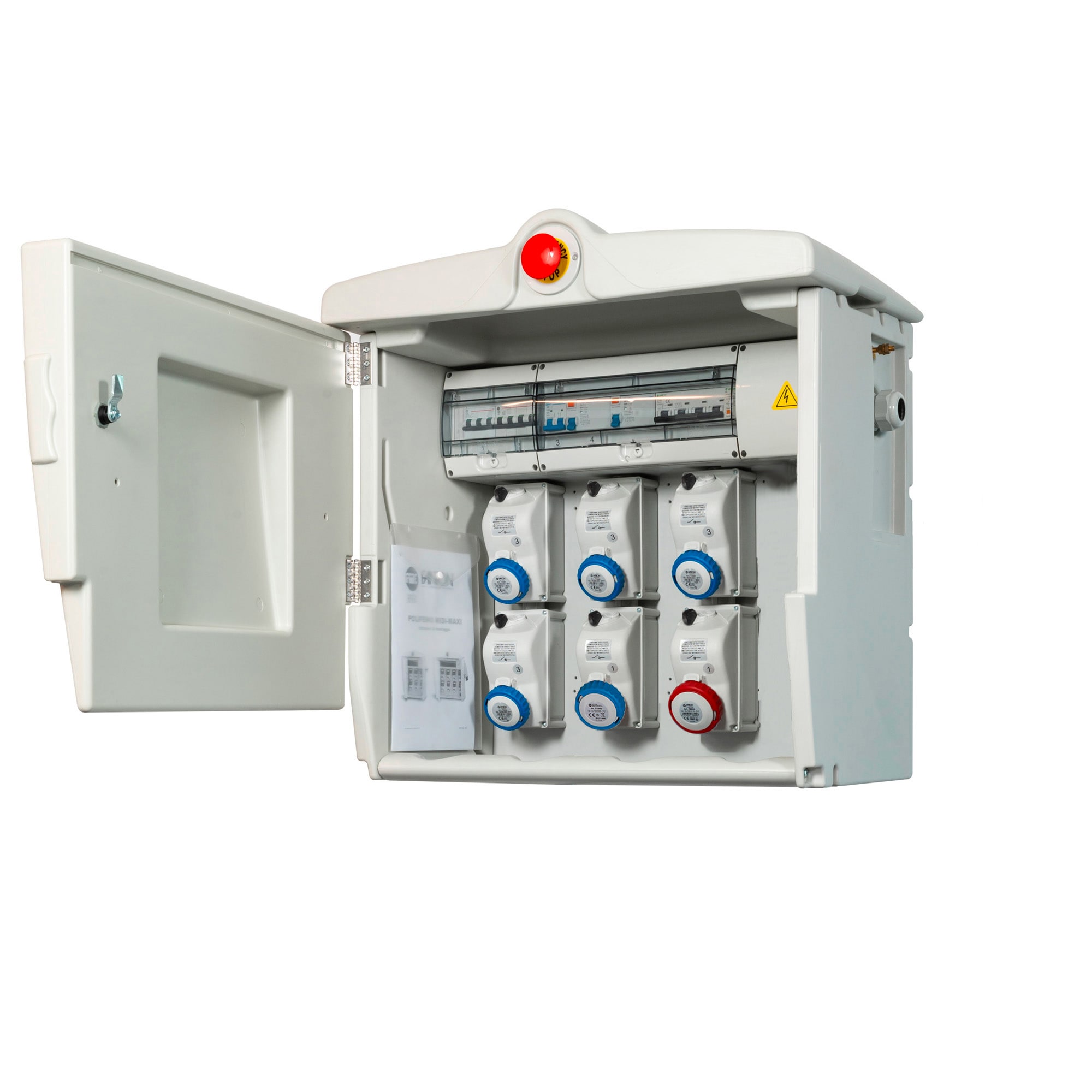 FANTON - Quadro POLIFEMO MIDI ASC IP55 - 6 prese, 4 protezioni, con morsettiera, emergenza, 6kW