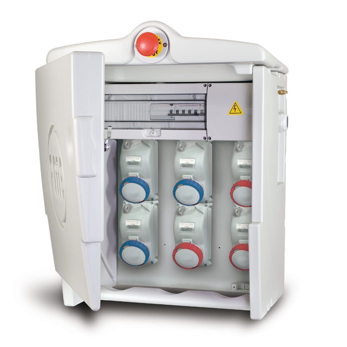 FANTON - Quadro POLIFEMO MIDI ASC IP55 - 5 prese, 4 protezioni, con morsettiera, emergenza, 35kW