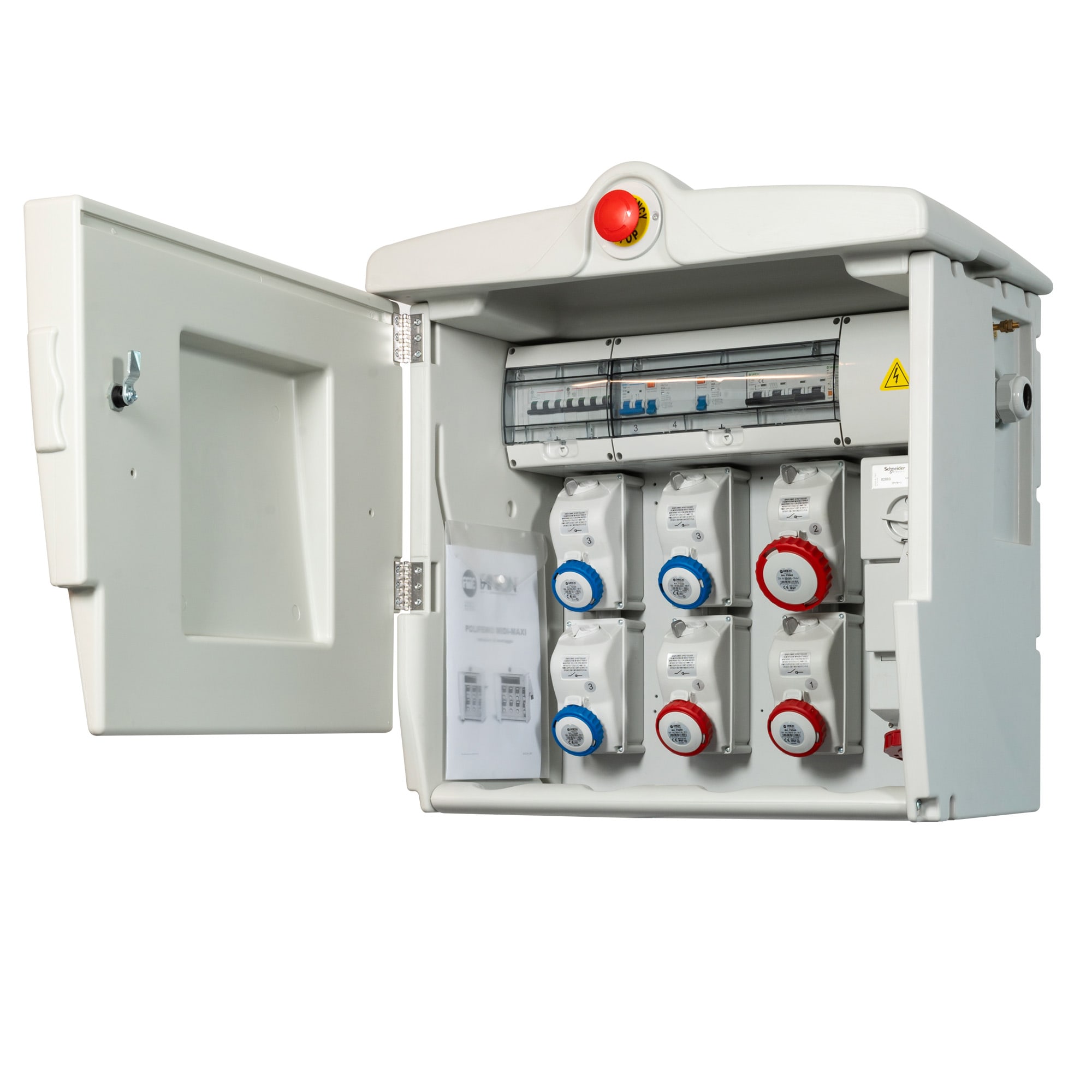 FANTON - Quadro POLIFEMO MAXI ASC IP55 - 7 prese, 6 protezioni, con morsettiera, emergenza, 55kW