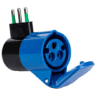 FANTON - Adattatore da spina S17 a 1 presa CEE 2P+T 16A 230V, colore nero 78000-E