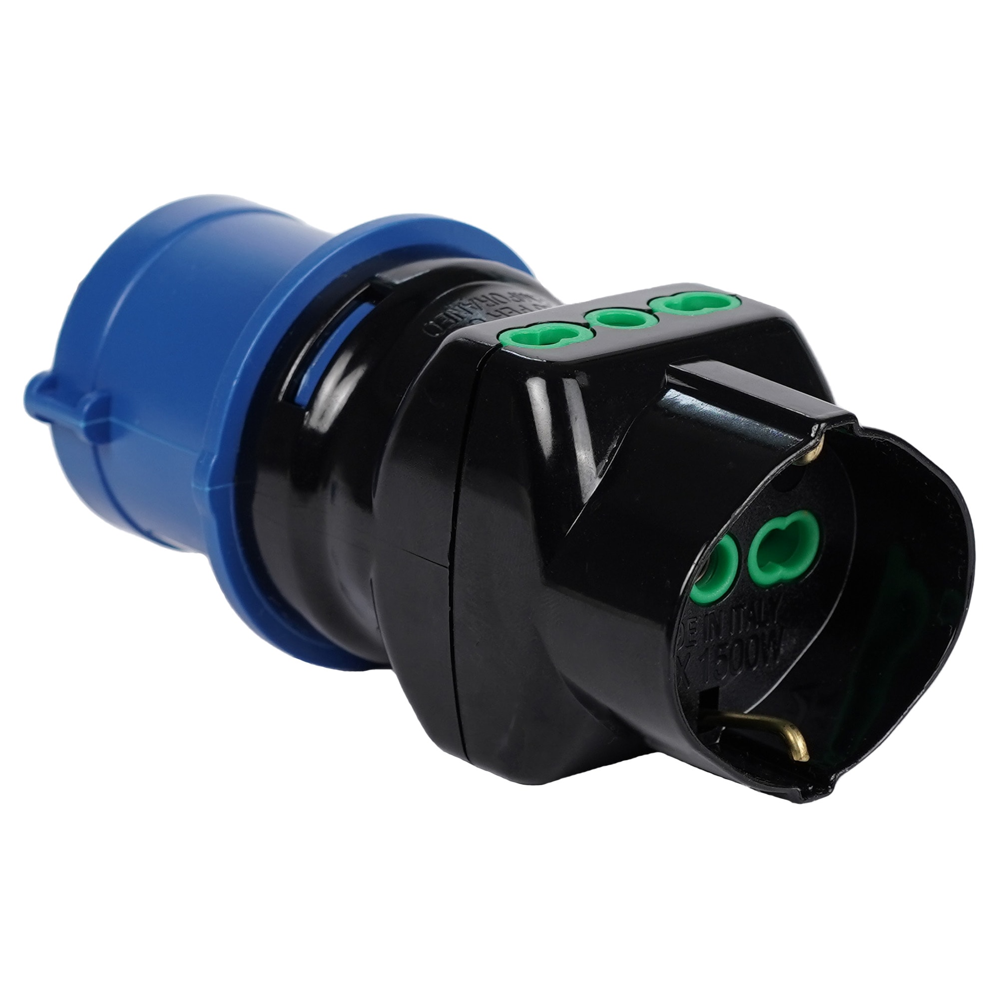 FANTON - Adattatore da spina CEE 2P+T 16A 230V a 1 presa P40 + 2 P17/11, colore nero 78090-E