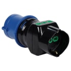 FANTON - Adattatore da spina CEE 2P+T 16A 230V a 1 presa P40 + 2 P17/11, colore nero