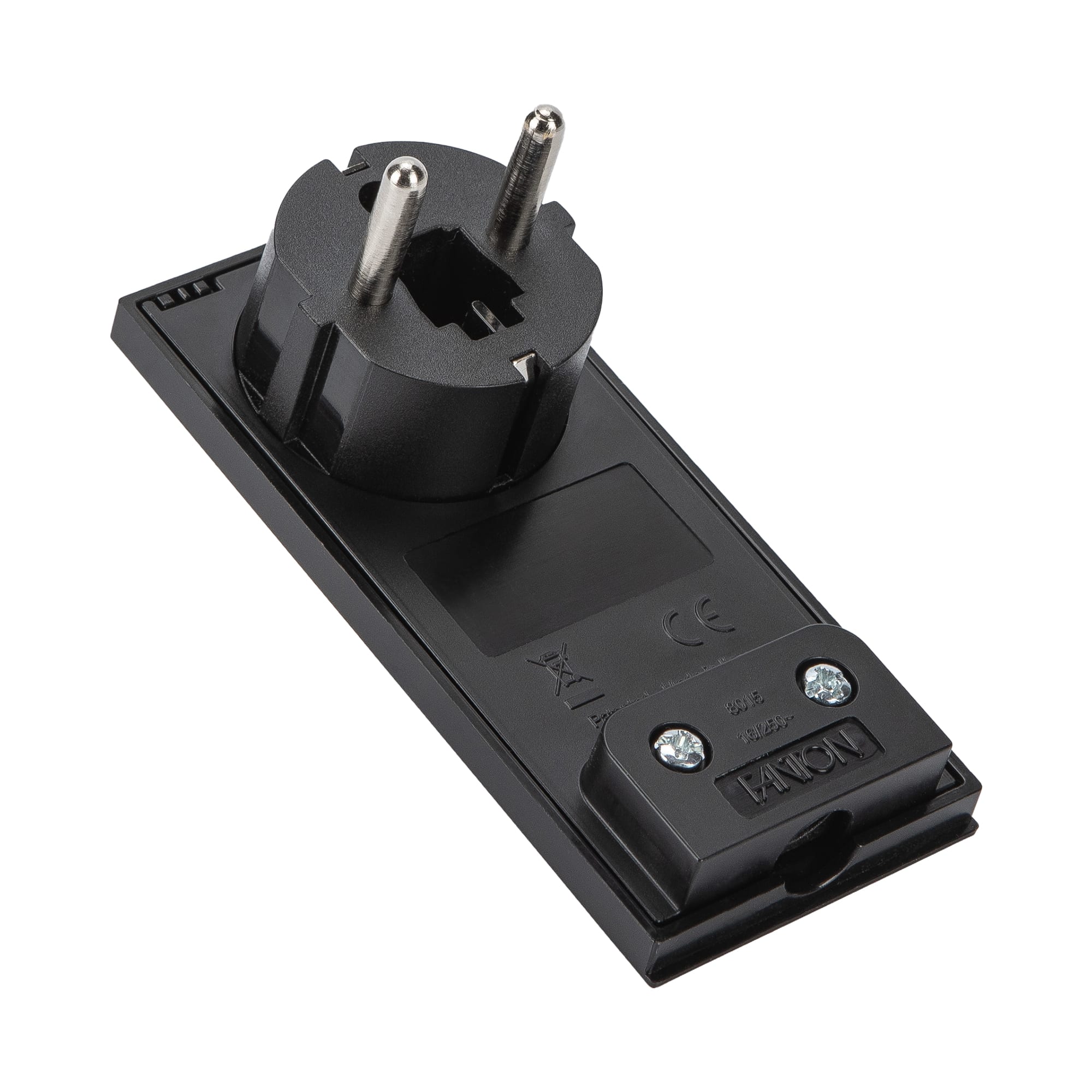 FANTON - Spina S31 2P+T 16A smontabile CLOCK, colore nero 80151