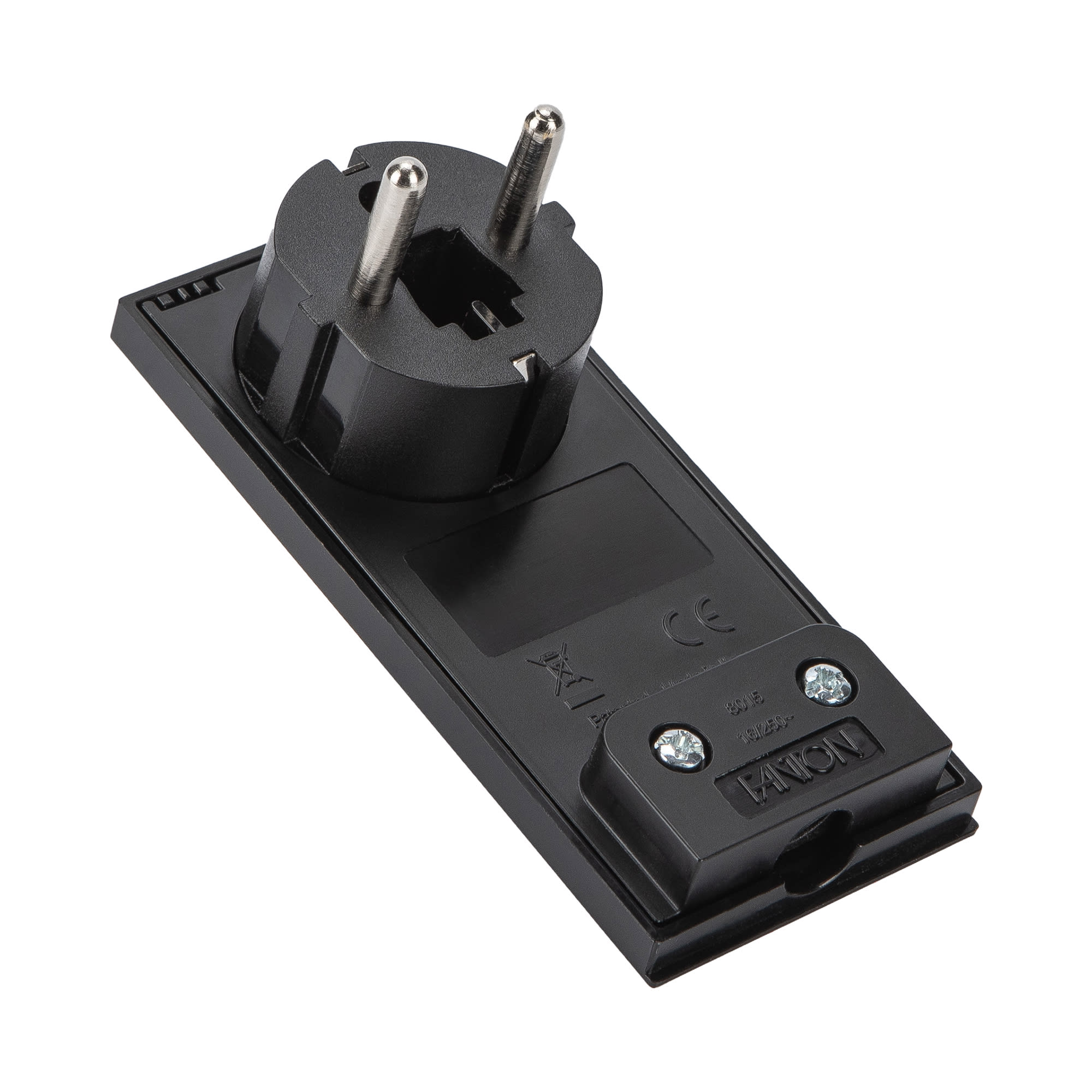 FANTON - Spina S31 2P+T 16A smontabile CLOCK, colore nero 80151