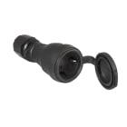FANTON - Presa Schuko 2P+T 16A HI-PRO IP44 con coperchio in gomma, colore nero