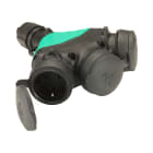 FANTON - Connettore HI-PRO 3 prese Schuko IP44 con coperchi in gomma, colore nero