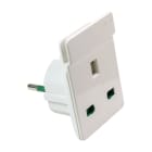 FANTON - Adattatore da spina S31 a 1 presa inglese con supporto cellulare, colore bianco