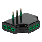 FANTON - Adattatore piatto da spina S17 a 3 prese P17/11, colore nero