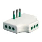 FANTON - Adattatore piatto da spina S11 a 3 prese P11, colore bianco