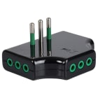 FANTON - Adattatore piatto da spina S11 a 3 prese P11, colore nero