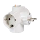 FANTON - Adattatore da S30 a 3 prese Schuko, con interruttore luminoso, colore bianco