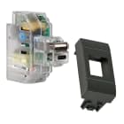 FANTON - Alimentatore da incasso KEYSTONE, 2 prese USB-A+C 2,4A con adattatore KEYSTONE per serie BTICINO LIVING LIGHT/INTERNATIONAL, colore antracite