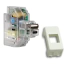 FANTON - Alimentatore da incasso KEYSTONE, 2 prese USB-A+C 2,4A con adattatore KEYSTONE per serie GEWISS SYSTEM, colore bianco
