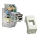 FANTON - Alimentatore da incasso KEYSTONE, 2 prese USB-A+C 2,4A con adattatore KEYSTONE per serie GEWISS SYSTEM, colore bianco