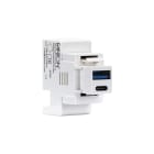 FANTON - Alimentatore da incasso KEYSTONE compatto, presa USB-A+C 3A 20W Power Delivery, colore bianco