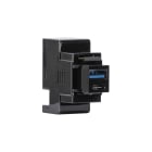 FANTON - Alimentatore da incasso KEYSTONE compatto, presa USB-A+C 3A 20W Power Delivery, colore nero
