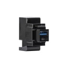 FANTON - Alimentatore da incasso KEYSTONE compatto, presa USB-A+C 3A 20W Power Delivery, colore nero