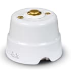 FANTON - Pulsante ottone per campanello da parete in ceramica 2A 48V, colore bianco 84003