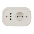 FANTON - Placca da parete in ceramica ovale 125x81mm con 1 presa P30 + 1 P17/11, colore bianco