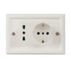 FANTON - Placca da parete in ceramica rettangolare 113x77mm con 1 presa P30 + 1 P17/11, colore bianco