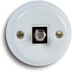 FANTON - Presa da parete in ceramica TV satellitare, colore bianco 84023