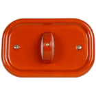 FANTON - Placca da parete in ceramica ovale 125x81mm 1 interruttore/deviatore per scat.503, colore terracotta