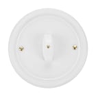 FANTON - Placca da parete in ceramica tonda 125mm 1 pulsante rotativo per scat.503, colore bianco