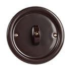 FANTON - Placca da parete in ceramica tonda 125mm 1 pulsante rotativo per scat.503, colore marrone