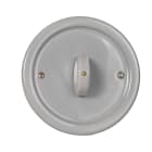 FANTON - Placca da parete in ceramica tonda 125mm 1 pulsante rotativo per scat.503, colore grigio