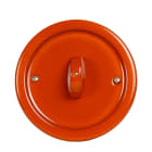 FANTON - Placca da parete in ceramica tonda 125mm 1 pulsante rotativo per scat.503, colore terracotta 84065TC